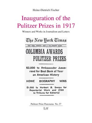 cover image of Inauguration of the Pulitzer Prizes in 1917